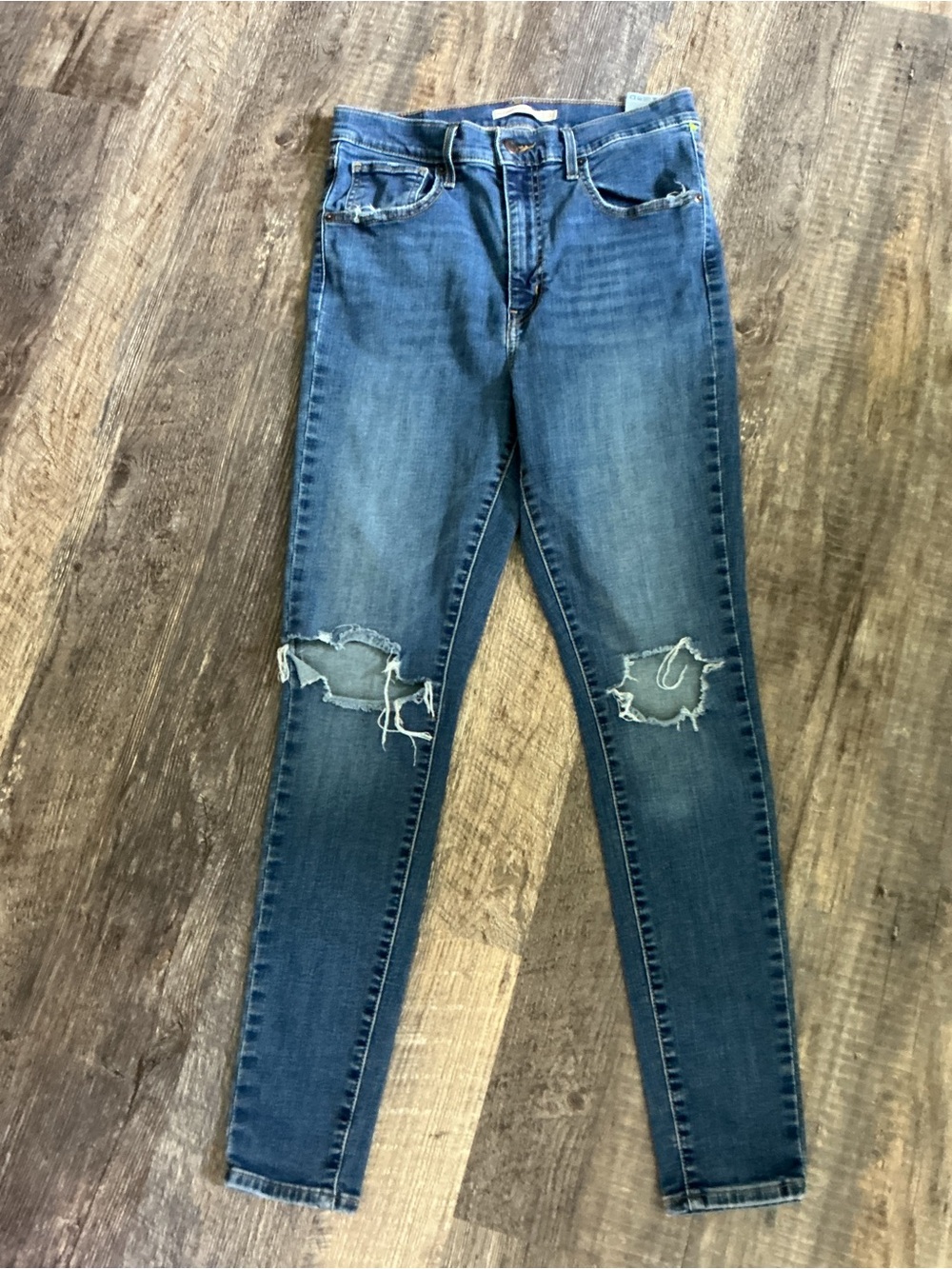 Levi’s Mile High Super Skinny Distressed Knee Jeans